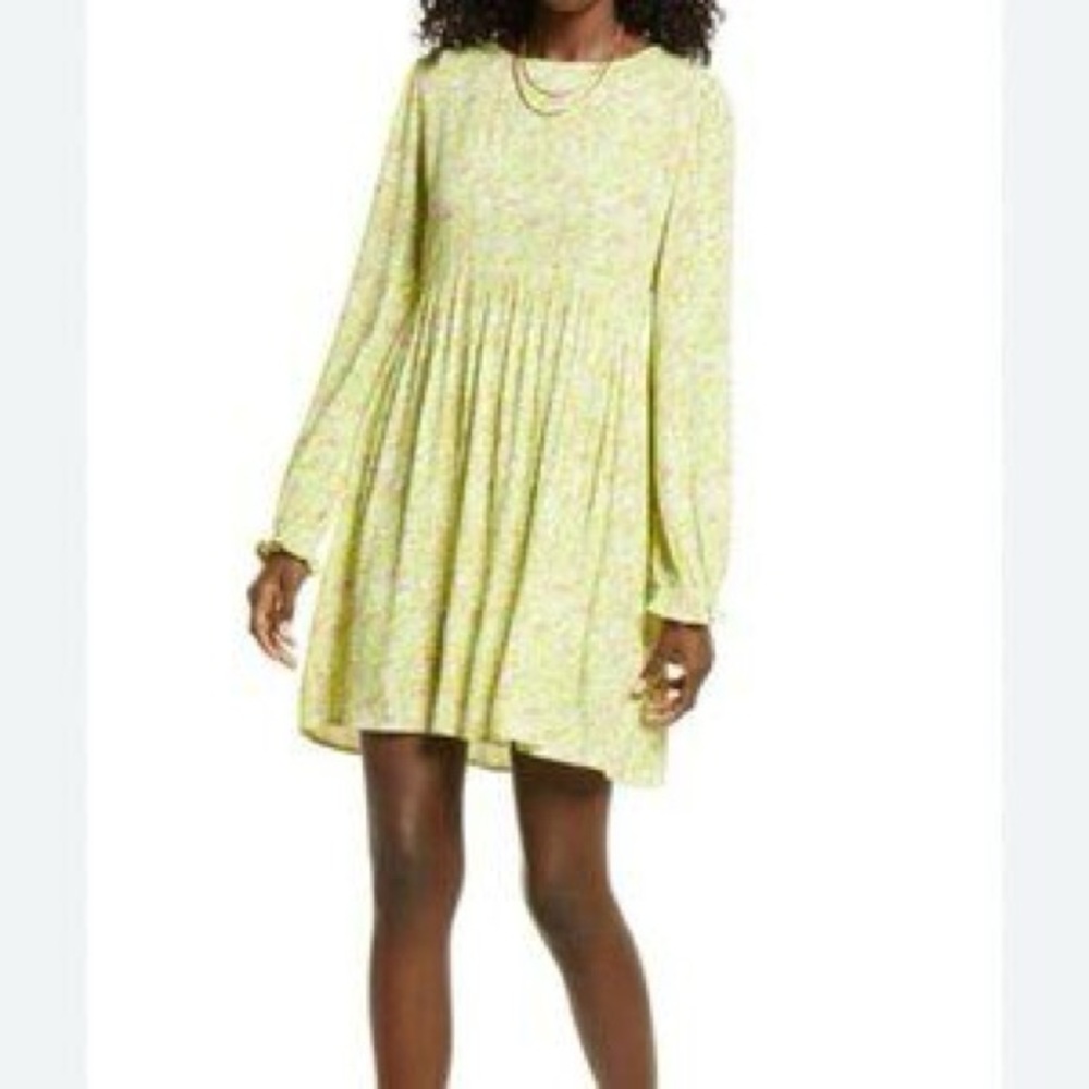 Nordstrom BP Floral Babydoll Dress in Green and Pink!